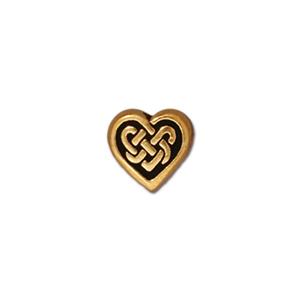 Celtic Heart Bead 9mm Gold (1 piece)