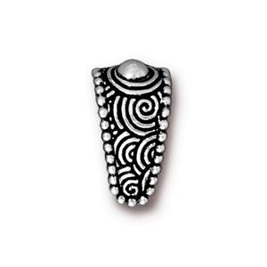 Pinch Bail Spiral Large 9.25x16.5mm Silver Coated (x1 piece)