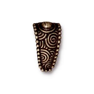 Pinch Bail Spiral Large 9.25x16.5mm Antique Brass Plated (x1 piece)