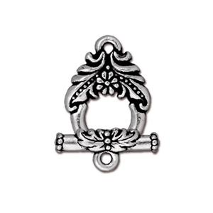 Toggle Clasp Garland Medium Silver 6x17mm (1 set)