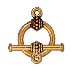 Toggle Clasp Beaded Large Gold 22mm (1 set)