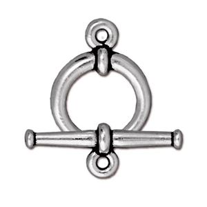 Toggle Clasp Tapered Large Silver 25mm (1 set)