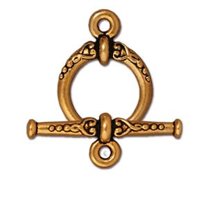 Toggle Clasp Heirloom 1 strand Large Gold 20mm (1 set)