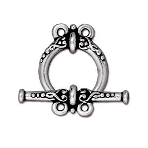 Toggle Clasp Heirloom 2 strand Large Silver 20mm (1 set)