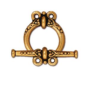 Toggle Clasp Heirloom 2 strand Large Gold 20mm (1 set)