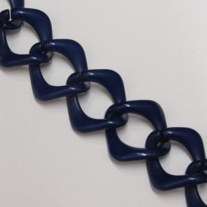 Acrylic Chain Ring 32x31mm - Blue (8 pieces)