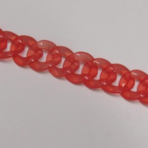 Acrylic Chain Ring 17x16mm - Coral (20 pieces)