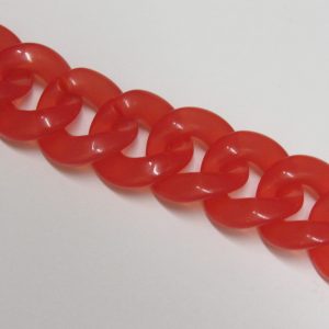 Acrylic Chain Ring 23x22mm - Coral (14 pieces)
