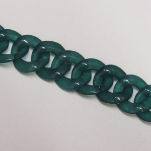 Acrylic Chain Ring 17x16mm - Green (20 pieces)
