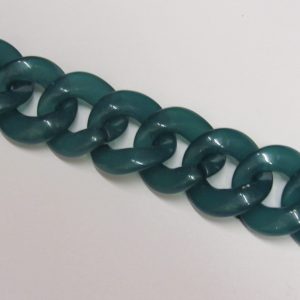 Acrylic Chain Ring 23x22mm - Green (14 pieces)