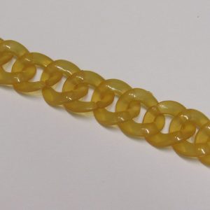 Acrylic Chain Ring 17x16mm - Yellow (20 pieces)