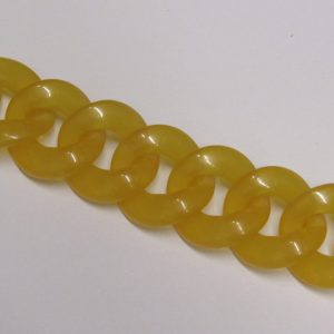Acrylic Chain Ring 23x22mm - Yellow (14 pieces)