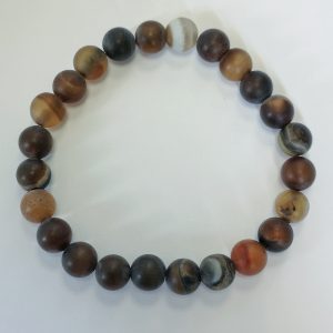 G6. Brown Agate Matte Elasticated Bracelet (1 piece)