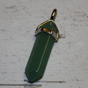 E1. Aventurine Point Pendant 40mm Silver Plated