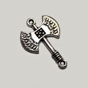 Axe Drop Charm 24mm Silver Plated (1 piece)