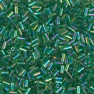 BGL1-179 3mm Matte Tr Green AB Miyuki Bugle Bead