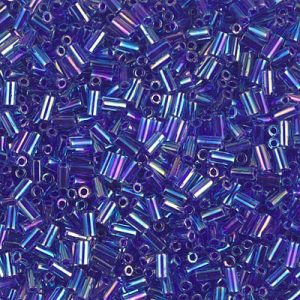 BGL1-353 3mm Cobalt Lined Sapphire AB Miyuki Bugle Bead