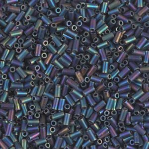 BGL1-401FR 3mm Matte Black AB Miyuki Bugle Bead