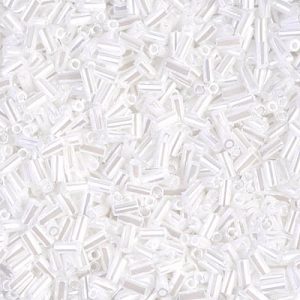 BGL1-528 3mm White Pearl Ceylon Miyuki Bugle Bead