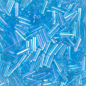 BGL2-260: 6mm Miyuki Bugle Bead Tr Aqua AB