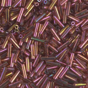 BGL2-301: 6mm Miyuki Bugle Bead Dark Topaz Rainbow Gold Luster