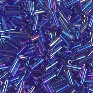 BGL2-353: 6mm Miyuki Bugle Bead Cobalt Lined Sapphire AB