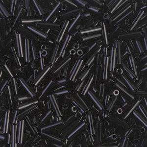 BGL2-401 6mm Black Miyuki Bugle Bead