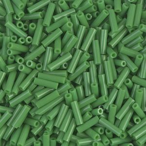 BGL2-411: 6mm Miyuki Bugle Bead Opaque Green