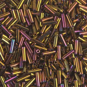 BGL2-462: 6mm Miyuki Bugle Bead Metallic Gold Iris