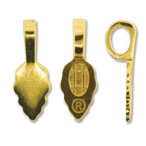 Bail Glue On Leaf Medium 21mm Gold Plated (x1 piece)