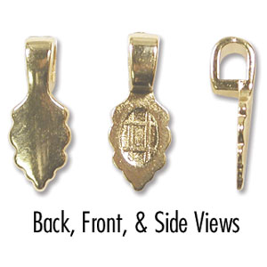 Bail Glue On Leaf Small 16mm Gold Plated (x1 piece)