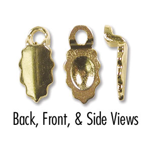 Bail Glue On Leaf Earring Small 13mm Gold Plated (x1 piece)