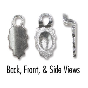 Bail Glue On Leaf Earring Small 13mm Silver Plated (x1 piece)