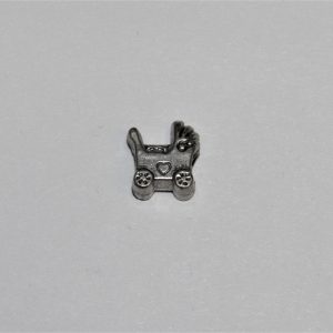 Baby Carriage Large Hole Bead Silver 12mm (x1)