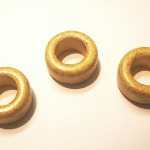 Large Hole Ceramic Bead Beige 19x11mm