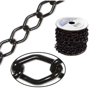 Aluminium Chain 14.4x9mm Black (1 metre)