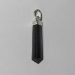 I1. Black Tourmaline Point Pendant Sterling Silver (1 piece)