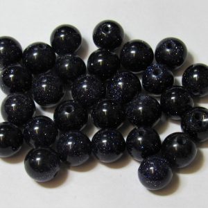 Blue Goldstone 8mm Round Bead (x1)