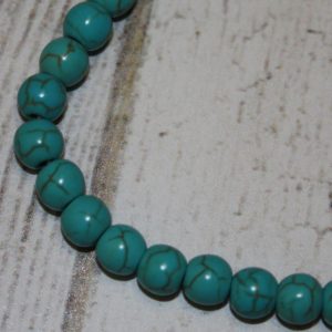 Blue Howlite 6mm Round Beads 16 Inch Strand