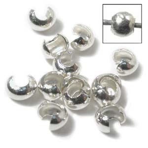 Crimp Covers 4.8mm Sterling Silver (4 pieces)
