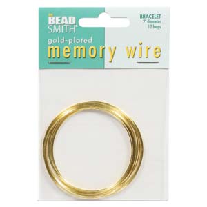 Memory Wire - Bracelet 12 loops Gold Plated Steel (medium)