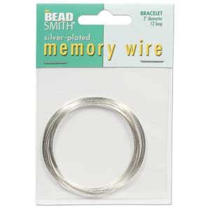 Memory Wire - Bracelet 12 Loop Silver Plated Steel (medium)