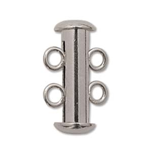 Double Strand Clasp 16mm Silver Plated (1 set)