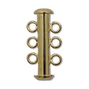 Triple Strand Clasp 21mm Gold Plate (1 set)