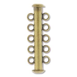 Five Strand Clasp 31mm Antique Brass Plated (1 set)