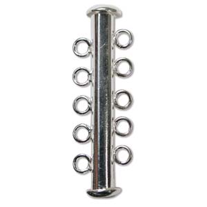 Five Strand Clasp 31mm Silver Plated (1 set)