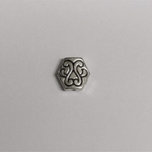 Celtic Hexagonal Bead Silver 10mm (x1)
