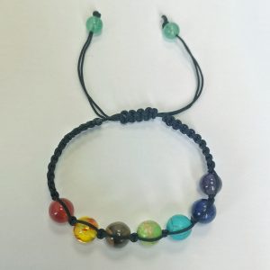 F7. Chakra Adjustable Black Cord Bracelet (1 piece)