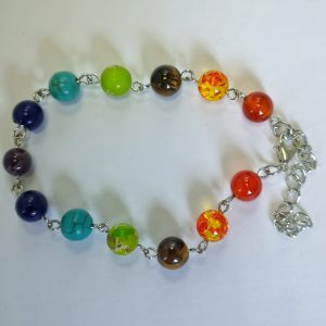 F7. Chakra Linked Bracelet Silver Plated (1 piece)