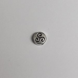 Celtic Small Triskele Spiral Bead Silver 9mm (x1)
